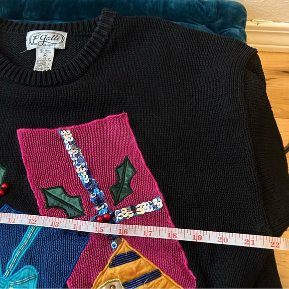 Vintage P’Galli ‘ugly’ Christmas sweater mini dress size M - Picture 5 of 7